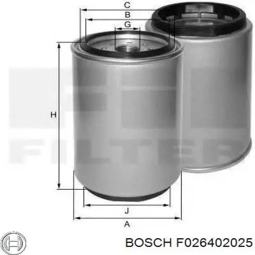 Фильтр тонкой очистки топлива Bosch F026402025 цена, от 34.70 USD