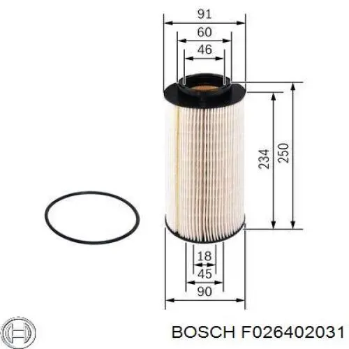 F026402031 Bosch Фильтр топлива