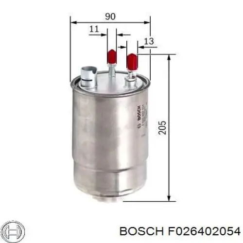 Фильтр тонкой очистки топлива Bosch F026402054 цена, от 35.59 USD