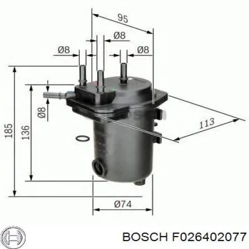 F026402077 Bosch топливный фильтр