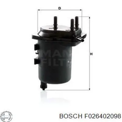 Купить F026402098 Bosch Фильтр-отстойник топлива грубой очистки