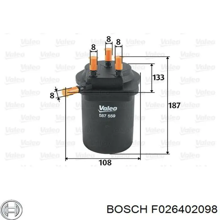 F026402098 Bosch Фильтр топлива