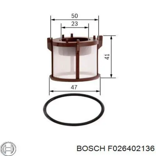Filtro combustible F026402136 Bosch