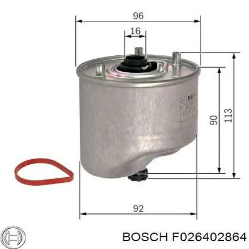 Фильтр топливный Bosch F026402864