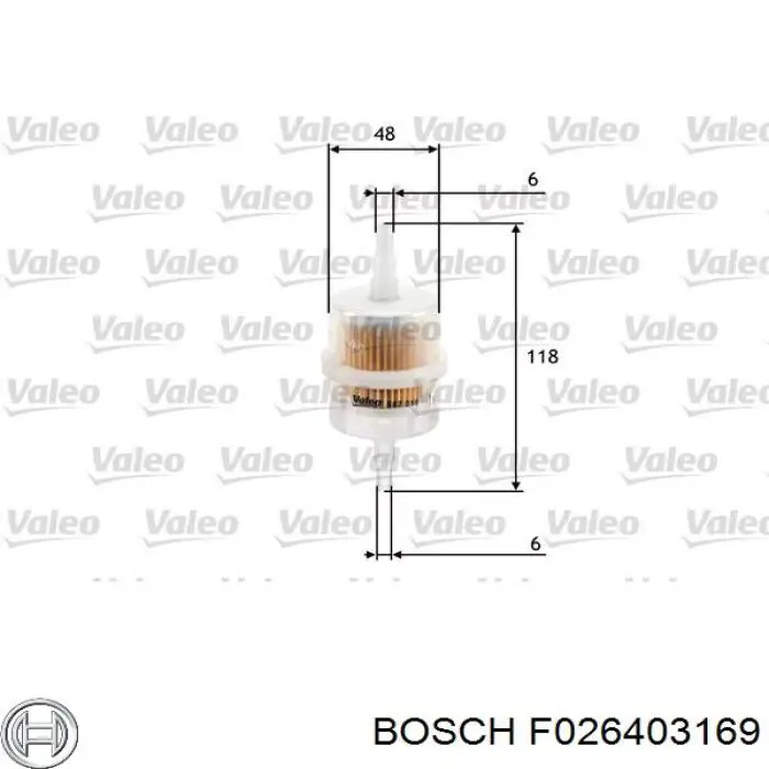 Filtro combustible F026403169 Bosch