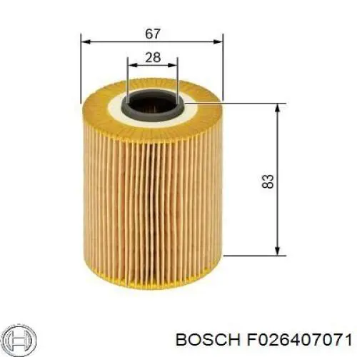 Фильтр очистки масла центробежный Bosch F026407071 цена, от 10.31 USD