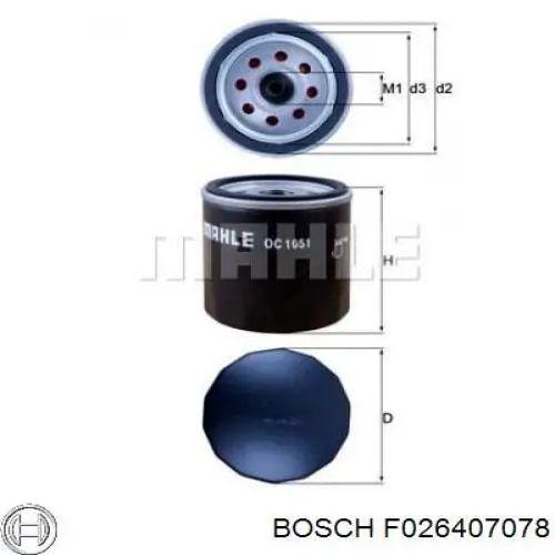F026407078 Bosch Масляный фильтр двигателя
