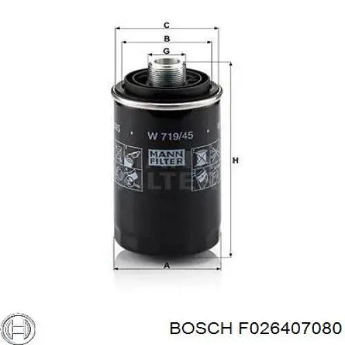 Фильтр масла Bosch F026407080