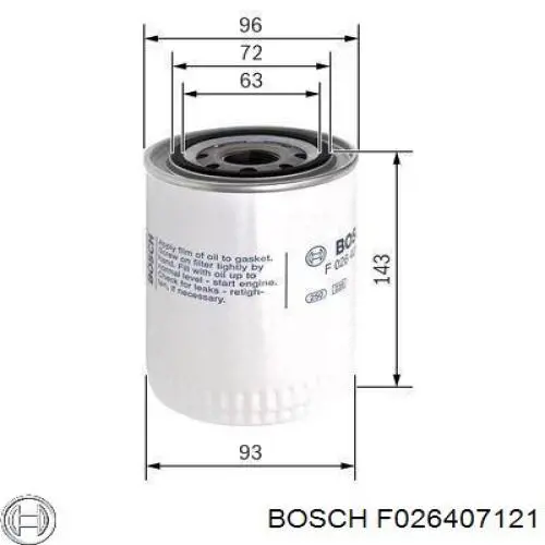 F 026 407 121 Bosch filtro do sistema hidráulico