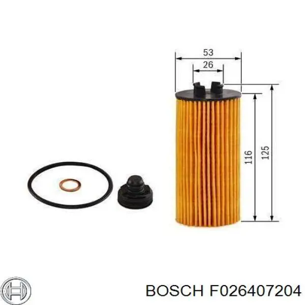 F026407204 Bosch filtro de óleo
