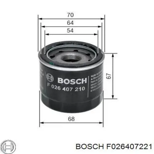 Filtro de aceite F026407221 Bosch