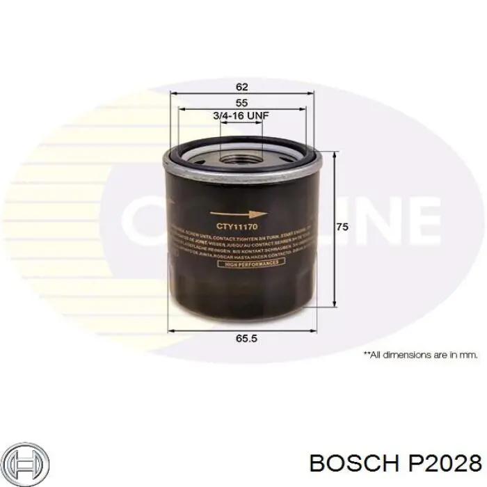 P2028 Bosch Масляный фильтр двигателя