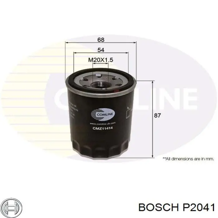 P2041 Bosch Масляный фильтр двигателя
