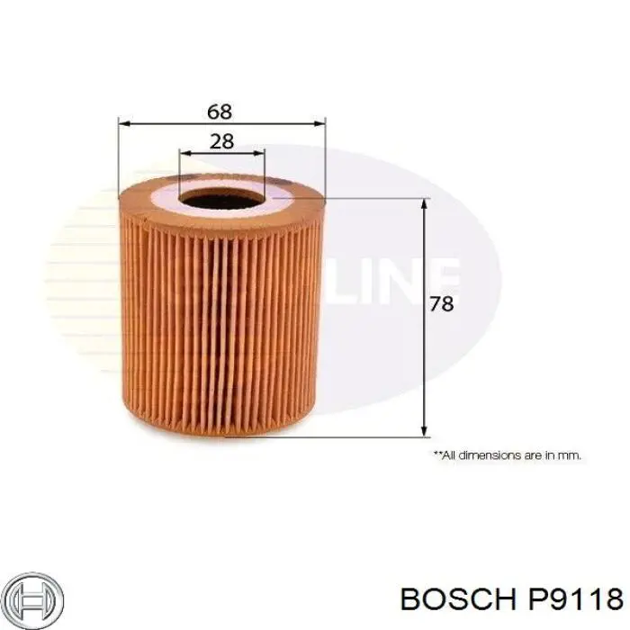 Масляный фильтр P9118 Bosch