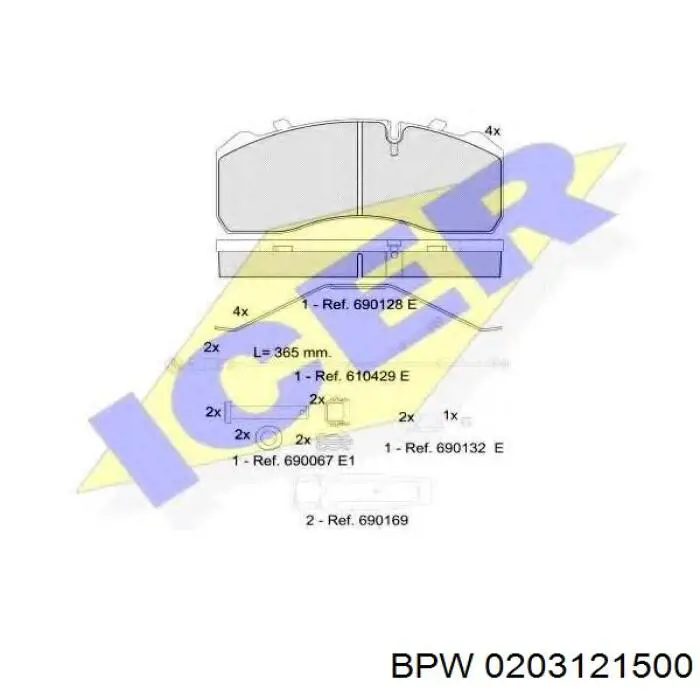 Колодки BPW 0203121500 цена, от 110.93 USD