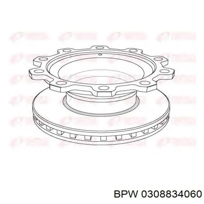 Задний тормозной диск BPW 0308834060 цена, от 131.15 USD