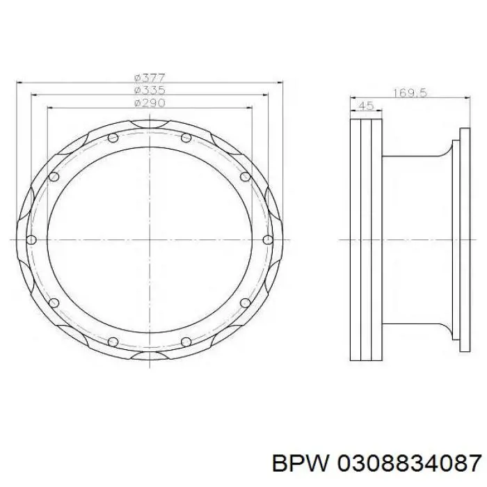 0308834087 BPW Дисковый тормоз