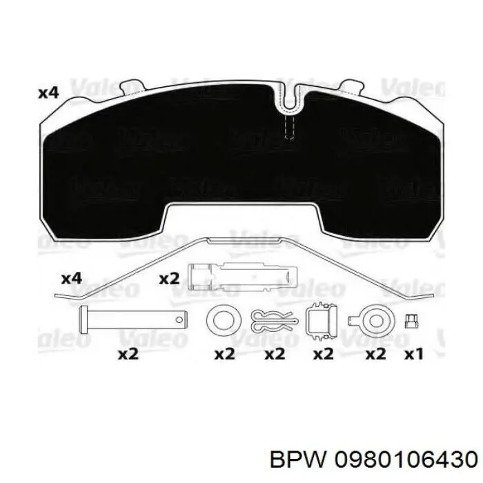 Задние тормозные колодки 0980106430 BPW