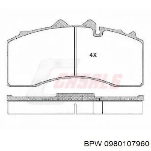 Задние тормозные колодки 0980107960 BPW