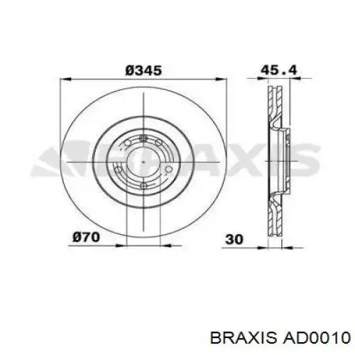 Передние тормозные диски 09E56711 Brembo