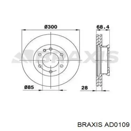 Передние тормозные диски AD0109 Braxis