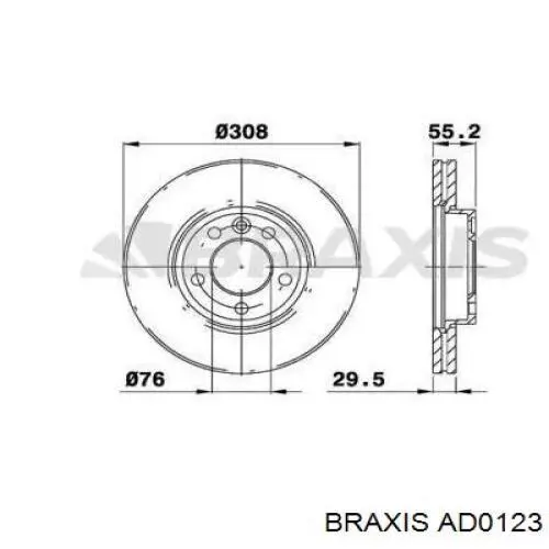 Передние тормозные диски AD0123 Braxis