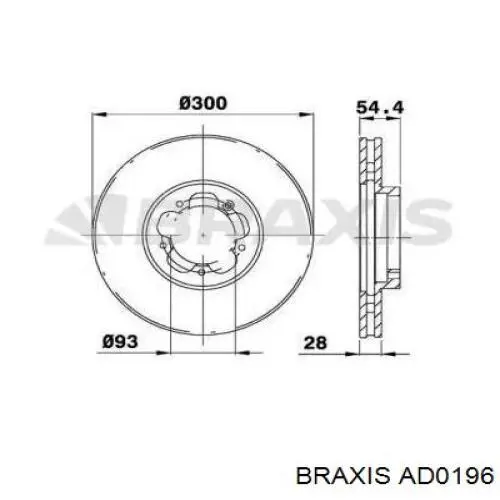 Передние тормозные диски AD0196 Braxis