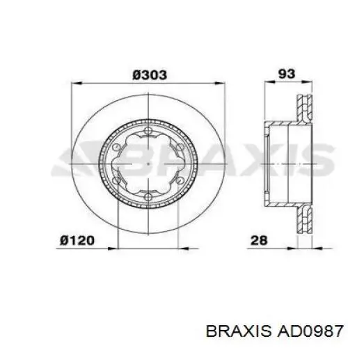 Тормозные диски AD0987 Braxis