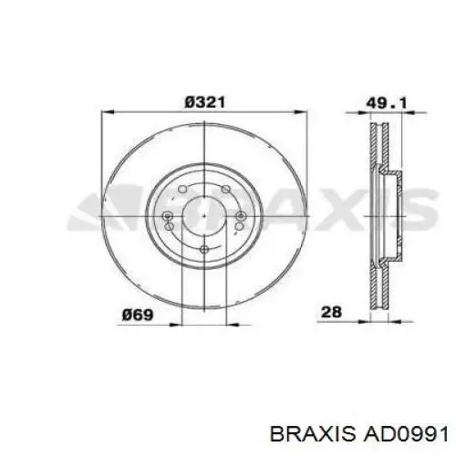 Тормоз дисковый передний Hyundai/Kia S517122B700A цена, от 73.93 USD
