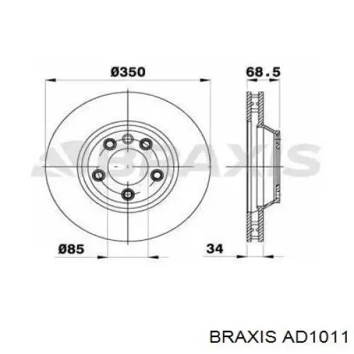 Передние тормозные диски AD1011 Braxis