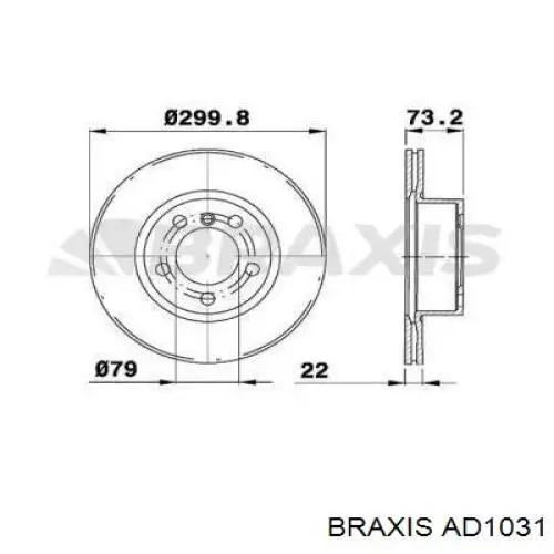 Передние тормозные диски AD1031 Braxis