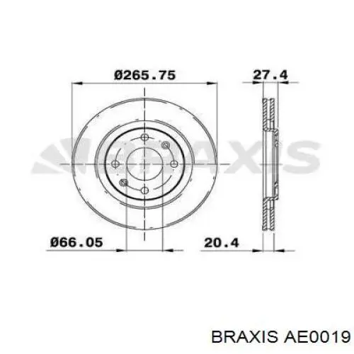 Передние тормозные диски AE0019 Braxis