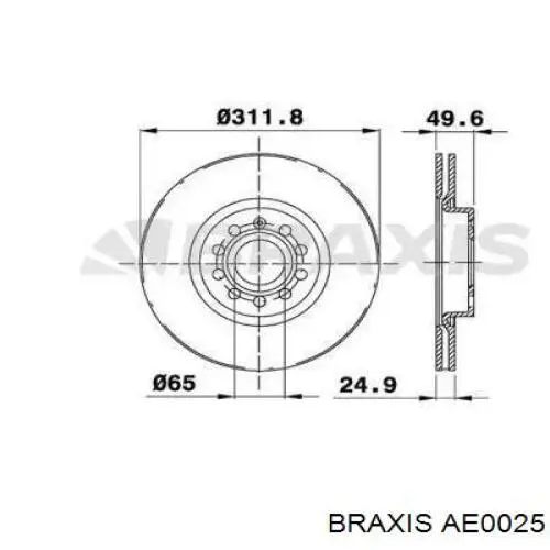 Передние тормозные диски AE0025 Braxis