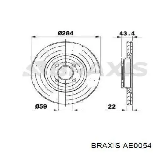 Передние тормозные диски AE0054 Braxis