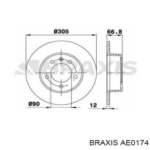 Тормозные диски AE0174 Braxis