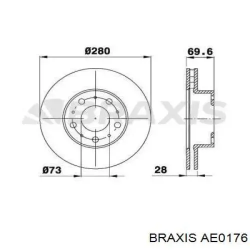 Передние тормозные диски AE0176 Braxis