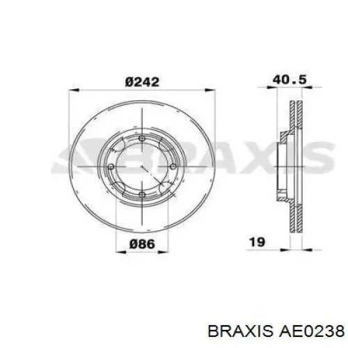 Передние тормозные диски AE0238 Braxis