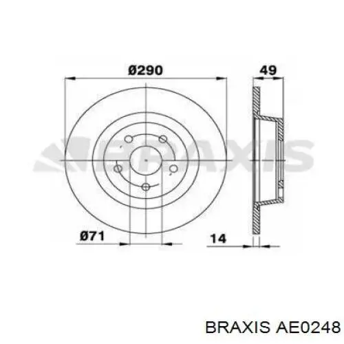 Тормозные диски AE0248 Braxis