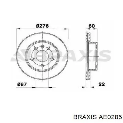 Передние тормозные диски AE0285 Braxis