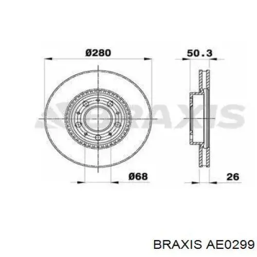 Передние тормозные диски AE0299 Braxis