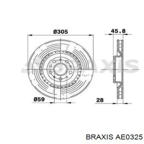 Передние тормозные диски AE0325 Braxis