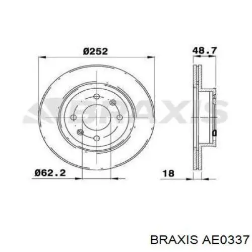 Передние тормозные диски AE0337 Braxis