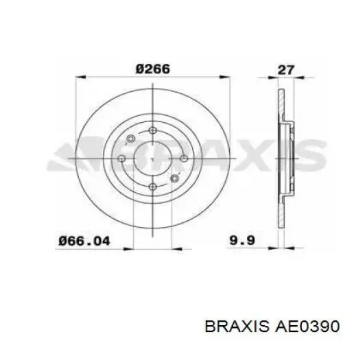 Передние тормозные диски AE0390 Braxis