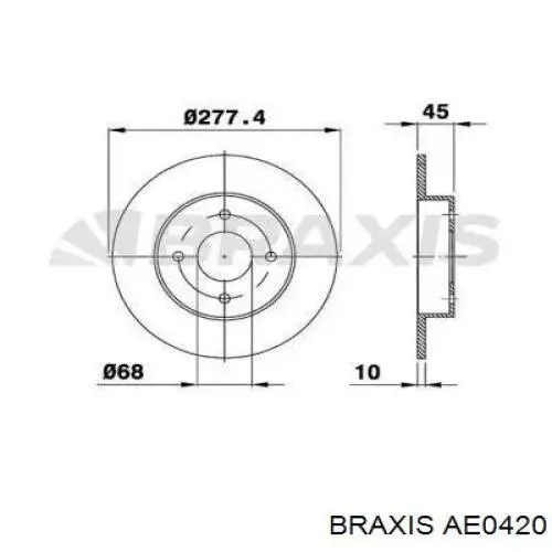 AE0420 Braxis диск тормозной задний