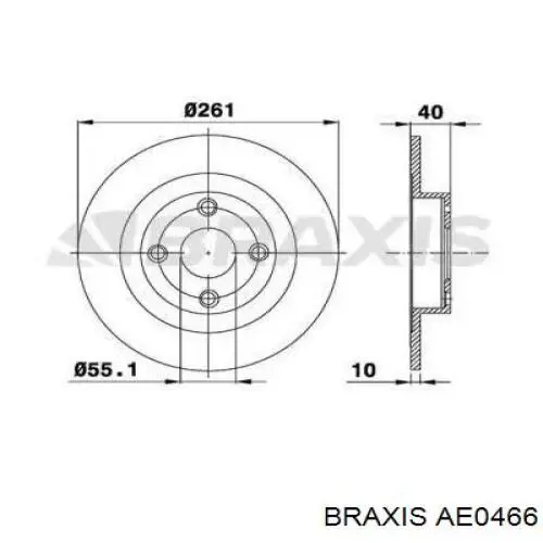 Тормозные диски AE0466 Braxis