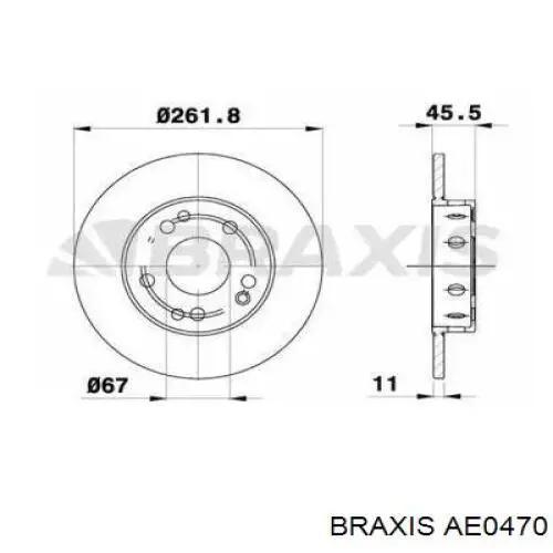 AE0470 Braxis диск тормозной передний
