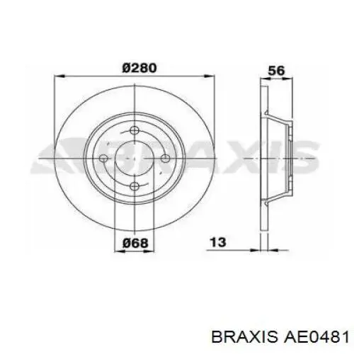 Передние тормозные диски AE0481 Braxis