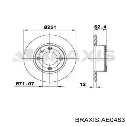 Тормозные диски AE0483 Braxis