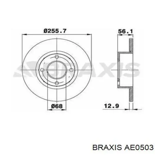 Передние тормозные диски AE0503 Braxis