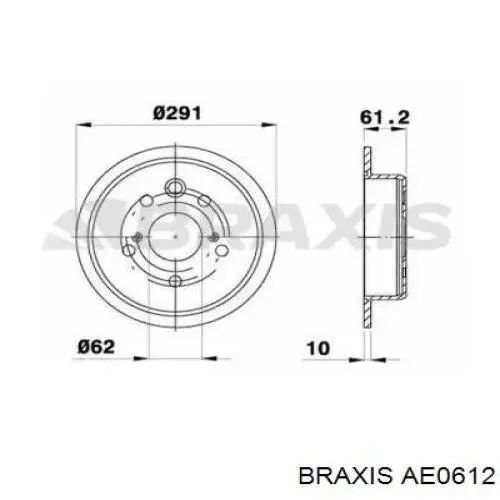 Тормозные диски AE0612 Braxis